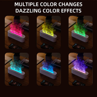 Essential Oil Aroma Diffuser Flame Air Humidifier Ultrasonic Cool Mist Difusor with RGB Realistic Fire Night Light