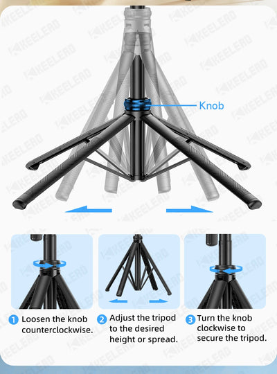 C17 Selfie Stick Tripod Phones Stand for Cell phone AI Tracking 360°Auto-Rotation Shoot with Remote Control, Optional Fill Light