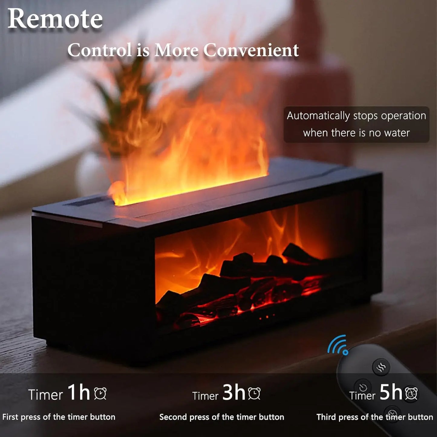 Fireplace Diffuser, Fireplace Diffusers for Essential Oils, Mini Flame Wireless Aromatherapy Fireplace Humidifier Aroma Oil Diff
