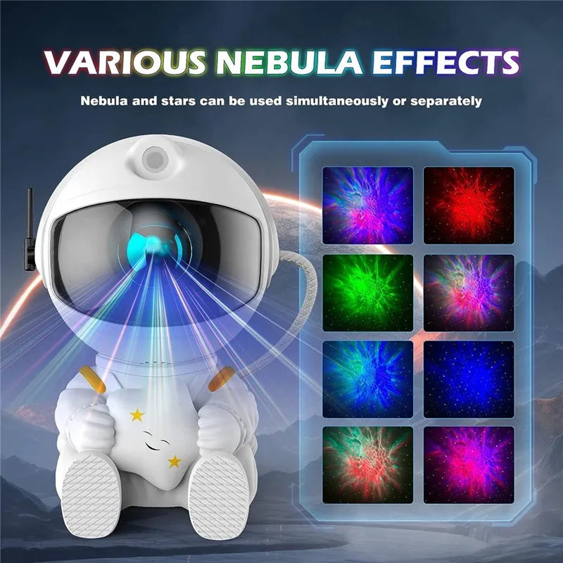 Astronaut Galaxy Starry Projector Night Light Star Projector Night Lamp with Timer and Remote For Bedroom Decorative Kids Gift
