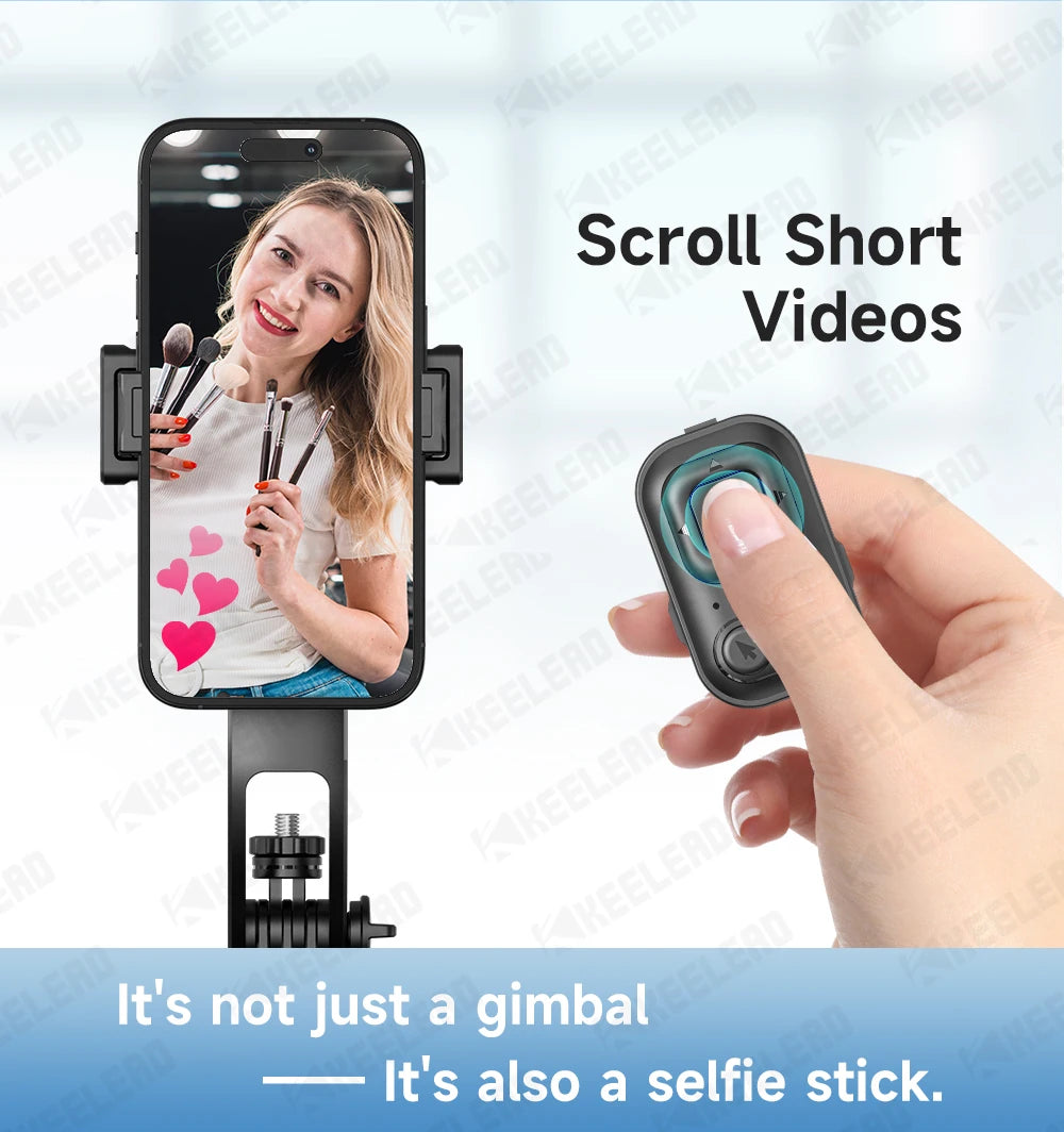 C17 Selfie Stick Tripod Phones Stand for Cell phone AI Tracking 360°Auto-Rotation Shoot with Remote Control, Optional Fill Light