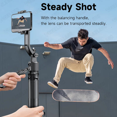 C17 Selfie Stick Tripod Phones Stand for Cell phone AI Tracking 360°Auto-Rotation Shoot with Remote Control, Optional Fill Light
