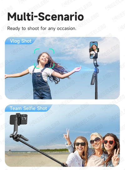 C17 Selfie Stick Tripod Phones Stand for Cell phone AI Tracking 360°Auto-Rotation Shoot with Remote Control, Optional Fill Light