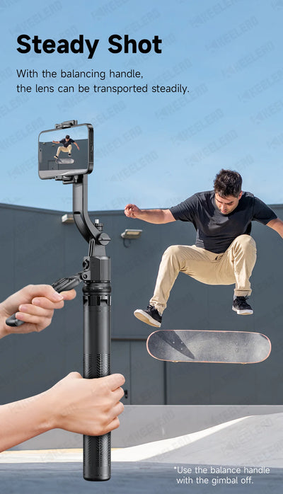 C17 Selfie Stick Tripod Phones Stand for Cell phone AI Tracking 360°Auto-Rotation Shoot with Remote Control, Optional Fill Light