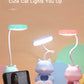 Creative Cute Cat Flexible Led Study Desk Lamp with Phone Holder Bedside Color Adjust Table Lamp for Kids Student Room