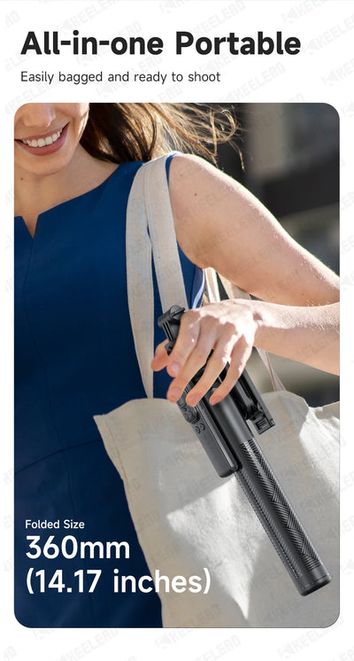 C17 Selfie Stick Tripod Phones Stand for Cell phone AI Tracking 360°Auto-Rotation Shoot with Remote Control, Optional Fill Light