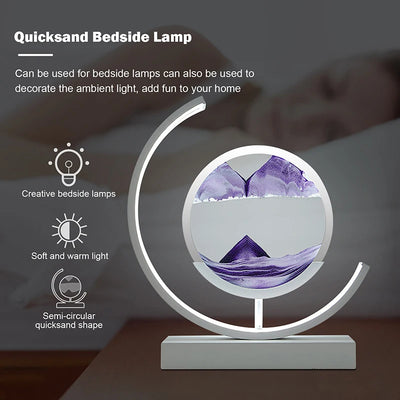 Creative LED Quicksand Art Sand Painting Hourglass Lamp Remote Control 360° Rotatable For Home Bedroom Table Desk Decoration