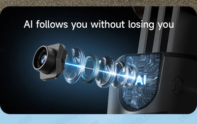 C17 Selfie Stick Tripod Phones Stand for Cell phone AI Tracking 360°Auto-Rotation Shoot with Remote Control, Optional Fill Light