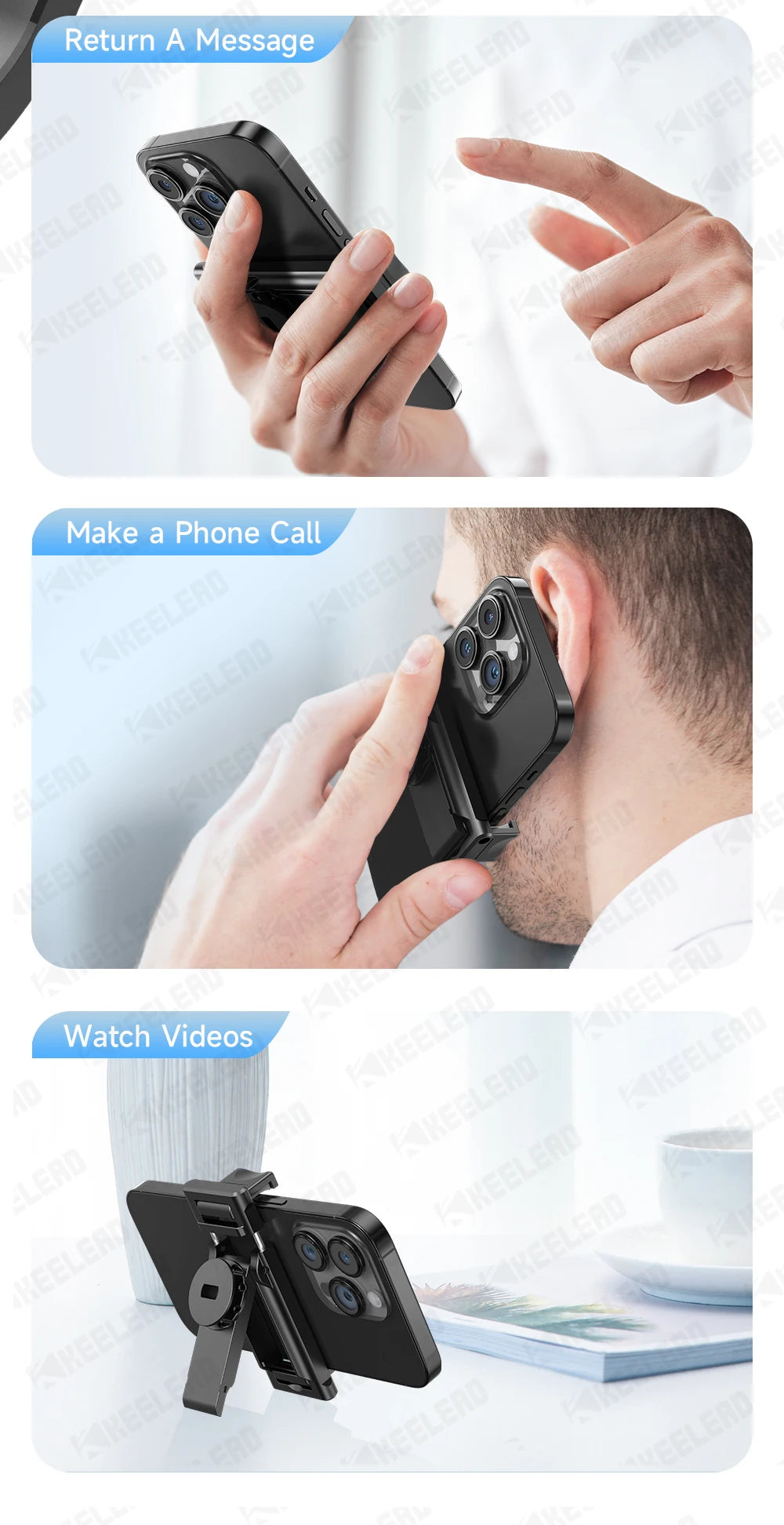 C17 Selfie Stick Tripod Phones Stand for Cell phone AI Tracking 360°Auto-Rotation Shoot with Remote Control, Optional Fill Light