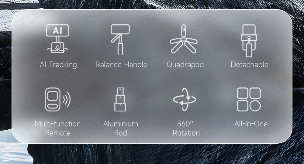 C17 Selfie Stick Tripod Phones Stand for Cell phone AI Tracking 360°Auto-Rotation Shoot with Remote Control, Optional Fill Light