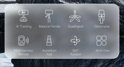 C17 Selfie Stick Tripod Phones Stand for Cell phone AI Tracking 360°Auto-Rotation Shoot with Remote Control, Optional Fill Light