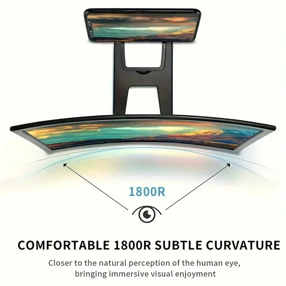 10/12 Inch/Phone Screen 3D HD Magnifier Movie Video Amplifier Holder Enlarger Screen Smart Phone Magnifying Curved Screen