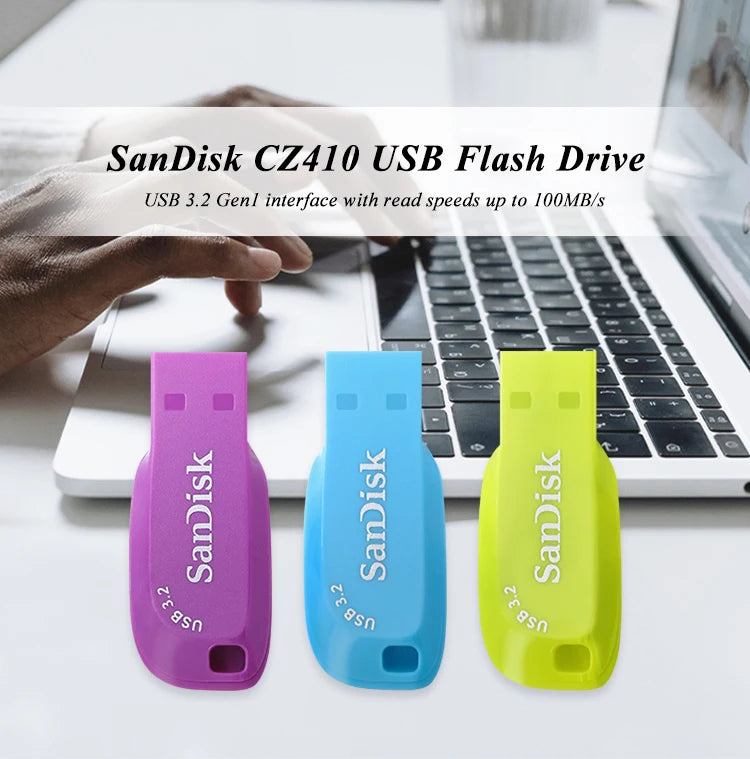 SanDisk USB 3.2 Flash Drive 128GB 64GB 32GB Up to 100Mb/s Pen Drive Original storage Memory Stick for Computer U disk pendrive
