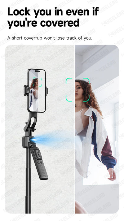 C17 Selfie Stick Tripod Phones Stand for Cell phone AI Tracking 360°Auto-Rotation Shoot with Remote Control, Optional Fill Light